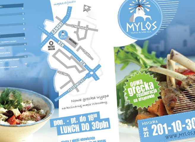 Projekt ulotki dla Restauracji Mylos