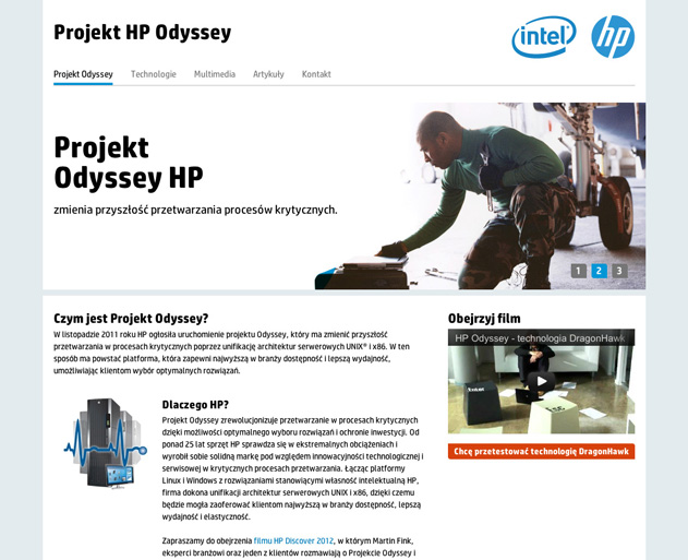 Projekt strony HP Odyssey